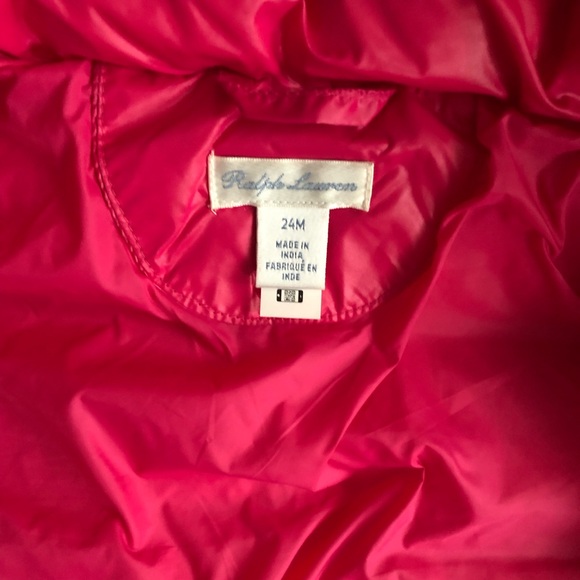 SZ 24 months pink down hooded peplum jacket. - Picture 3 of 9